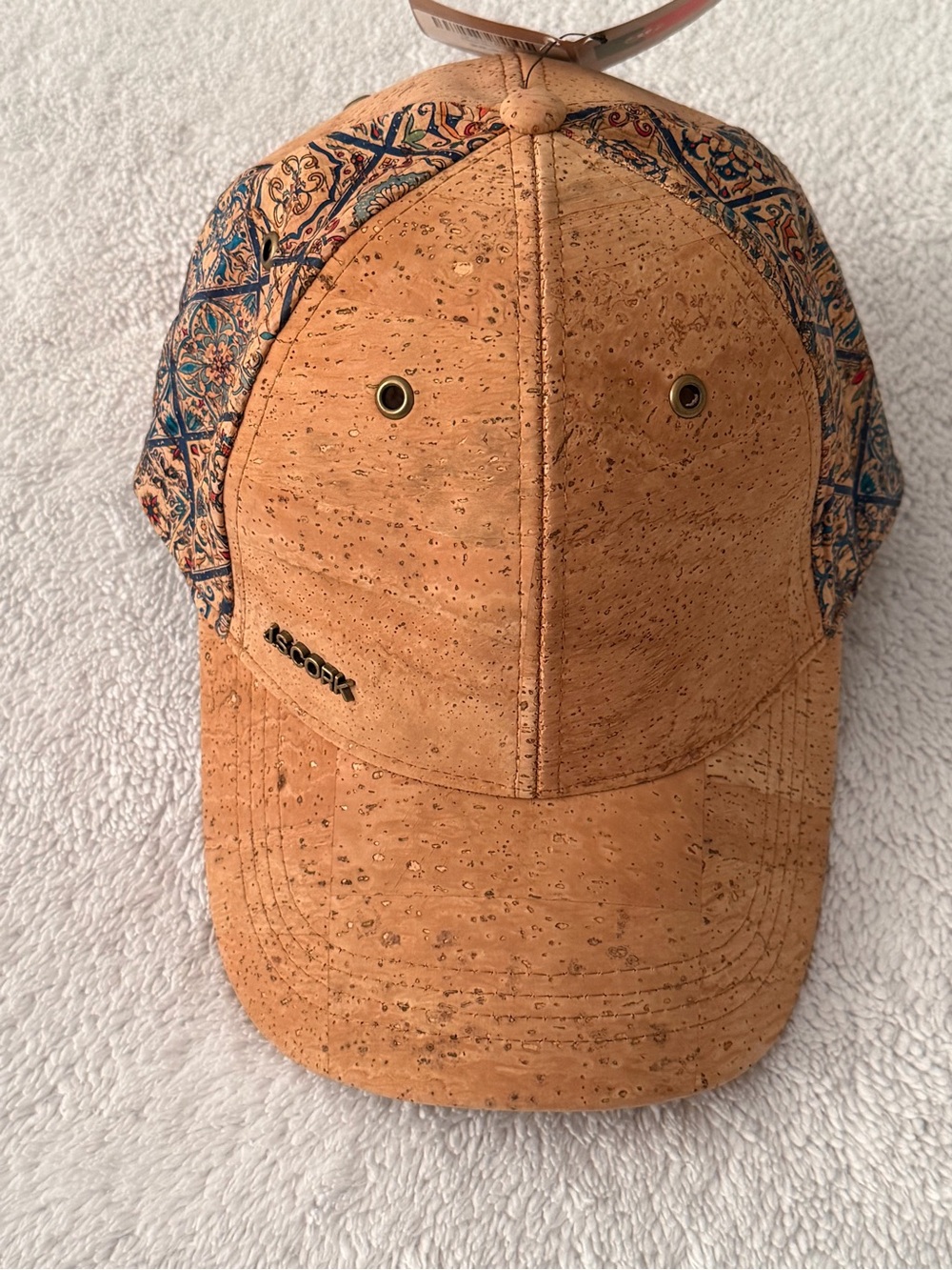 Cork Baseball Cap with Patterned Panels